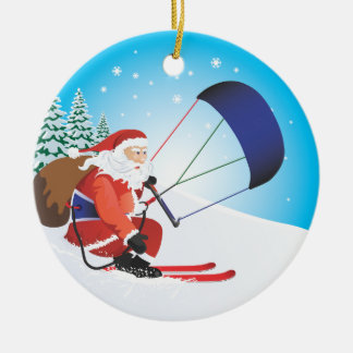 Ornement de ski de Père Noël Snowkite