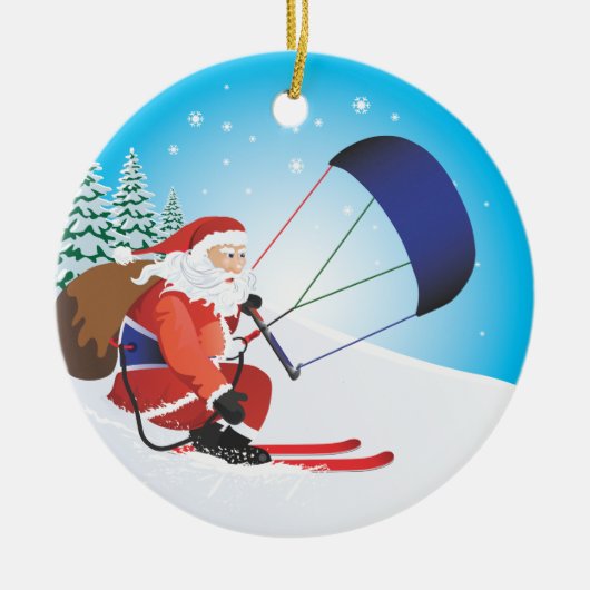 Ornement de ski de Père Noël Snowkite (Devant)