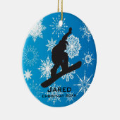 Ornement de snowboard personnalisé (Droite)