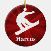 Ornement de snowboard personnalisé avec rayon roug (Dos)