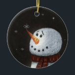 Ornement de Snowman<br><div class="desc">Cet ornement de Snowman présente un dessin de mon crayon coloré d'un bonhomme de neige. Fait une jolie farce de bas ce Noël!</div>