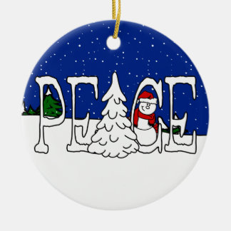 Ornement de Snowman pour la paix