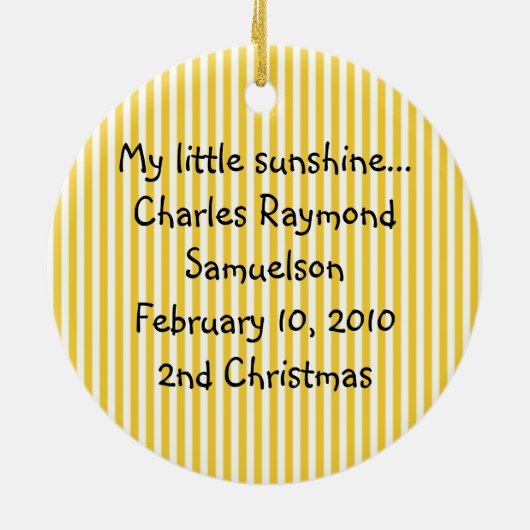 Ornement de soleil orange et jaune (Dos)