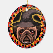 Ornement de sorcière Pug (Gauche)