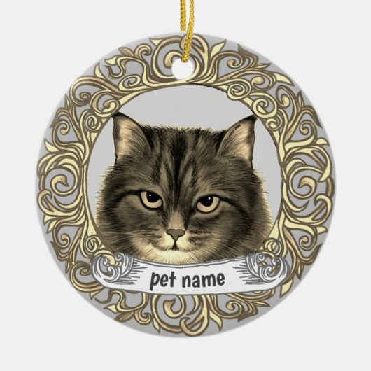 Ornement de souvenir affectueux de chat sibérien (Devant)