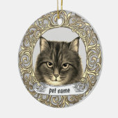 Ornement de souvenir affectueux de chat sibérien (Gauche)
