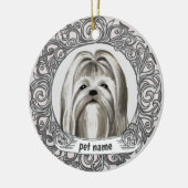 Ornement de souvenir affectueux pour chien maltais (Gauche)