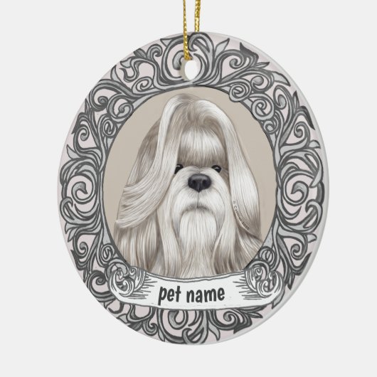 Ornement de souvenir aimant le chien Shih Tzu (Gauche)