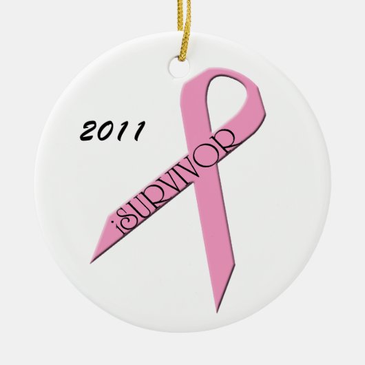 ornement de survivant de cancer du sein (Devant)