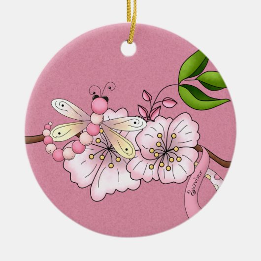 Ornement de survivant de cancer du sein (Devant)