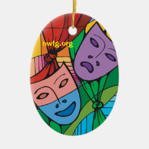 Ornement de symbole de théâtre de tragédie et d