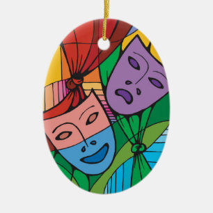 Ornement de symbole de théâtre de tragédie et d