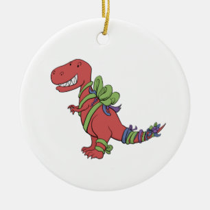 Ornement de T-Rex Chirstmas-Ribboned