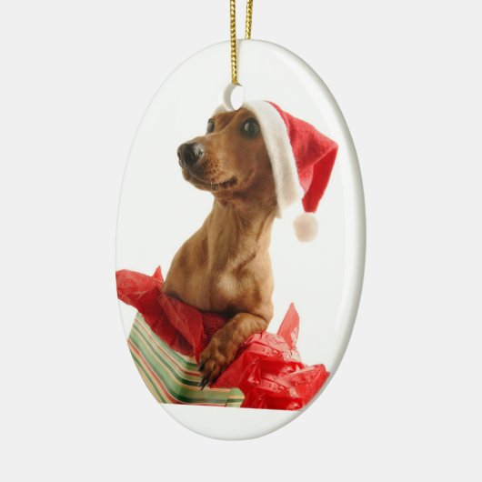 Ornement de teckel de Noël (Gauche)