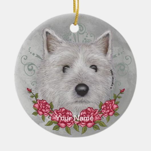 Ornement de Terrier Cairn de Roses (Devant)
