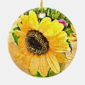 Ornement de tournesol de rose de pourpre et d'ours (Dos)