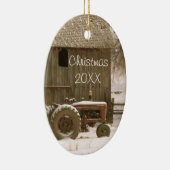 Ornement de tracteur et de Noël de grange (Droite)