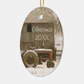 Ornement de tracteur et de Noël de grange (Gauche)
