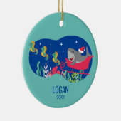 Ornement de traîneau à cheval Shark Père Noël (Droite)