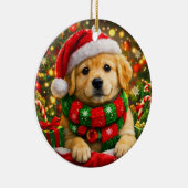 Ornement de vacances de chiot Retriever doré adora (Droite)