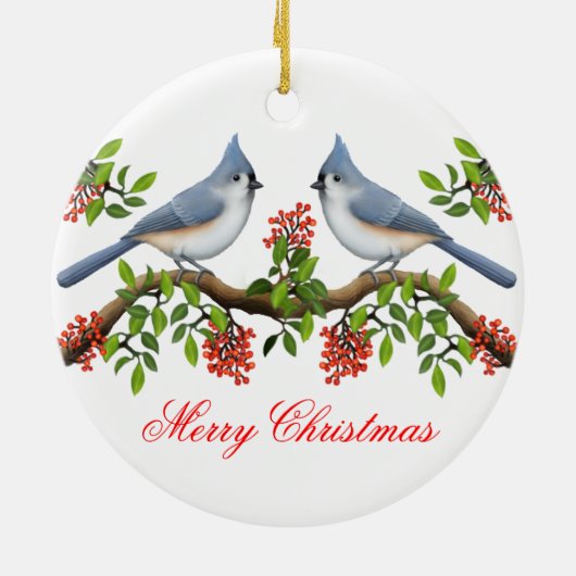 Ornement de vacances de couples de mésange tuftée (Dos)