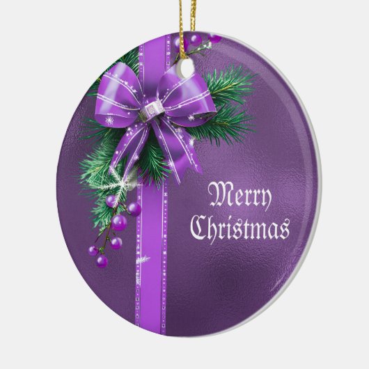 Ornement de vacances de la Bow pourpre (Gauche)
