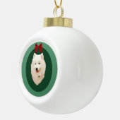 Ornement de vacances de Noël de Samoyed ; Non (Droite)