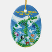 Ornement de vacances de Noël - paix du monde (Devant)