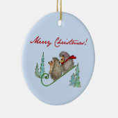 Ornement de vacances de traîneau de hérisson (Droite)