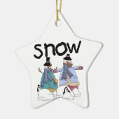 Ornement de vacances des neigeurs et des pingouins (Gauche)