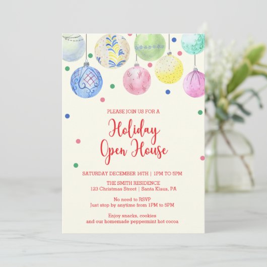 Ornement de vacances Open House Invitation (Debout devant)