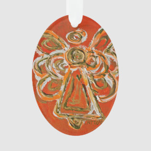 Ornement de vacances Orange Guardian Angel Cadeau