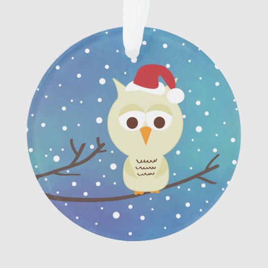 Ornement de vacances personnalisé par hibou (devant)
