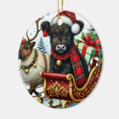 Ornement de vache de Noël Highland (Gauche)