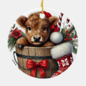 Ornement de vache de Noël Highland (Dos)