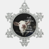 Ornement de vaches encadrées de flocon de neige (Devant)