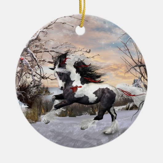 Ornement de Vanner de gitan du cheval 2 de Noël (Devant)