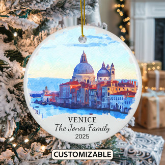 Ornement de Venise personnalisée, Italie Cadeau