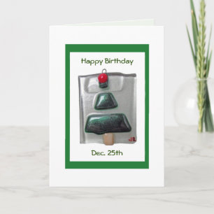 Ornement de verre Anniversaire Carte de Noël