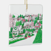 Ornement de village de Noël tiré à la main (Droite)