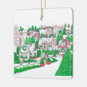 Ornement de village de Noël tiré à la main (Gauche)