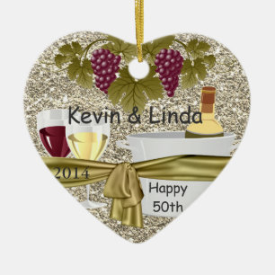ORNEMENT de VIN de CADEAU d'ANNIVERSAIRE d'OR