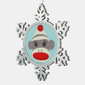 Ornement de visage de singe de chaussette (Vue impression)