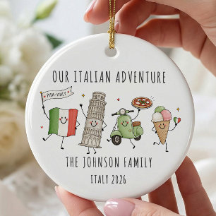 Ornement de voyage en famille personnalisé pour l'