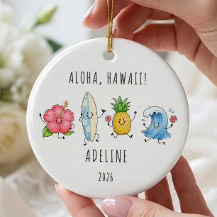 Ornement de voyage personnalisé Aloha Hawaii