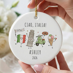 Ornement de voyage personnalisé Ciao Italia