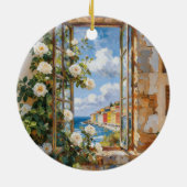 Ornement de vue sur mer aux roses blanches (Dos)