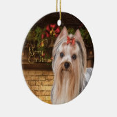 Ornement de Yorkie de vacances (Droite)