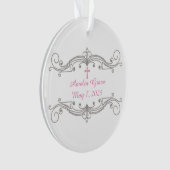 Ornement décoratif de rouleau, croix rose, (devant)