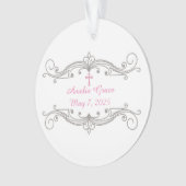 Ornement décoratif de rouleau, croix rose, (devant)